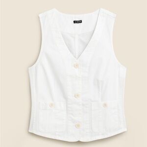 NWT J. Crew White Button-Up Vest